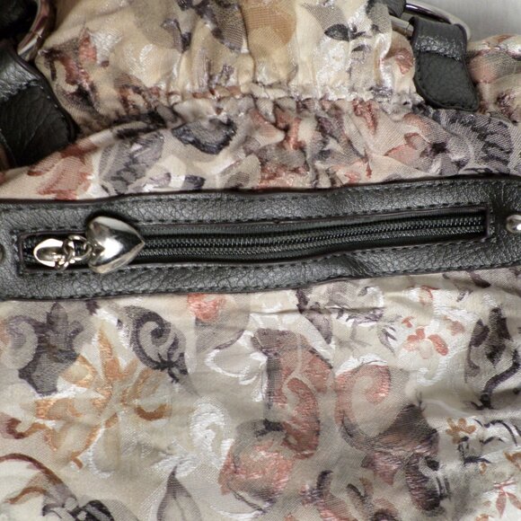 Wilsons Leather Floral Fabric Medium Sz Shoulder Bag - Picture 11 of 12